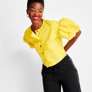Sunny Yellow Puff Sleeve Blouse